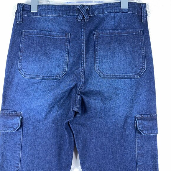 Time and Tru Cargo Flare Jeans TT35100139267D Medium Wash Women's Blue Size 10 - Picture 3 of 10